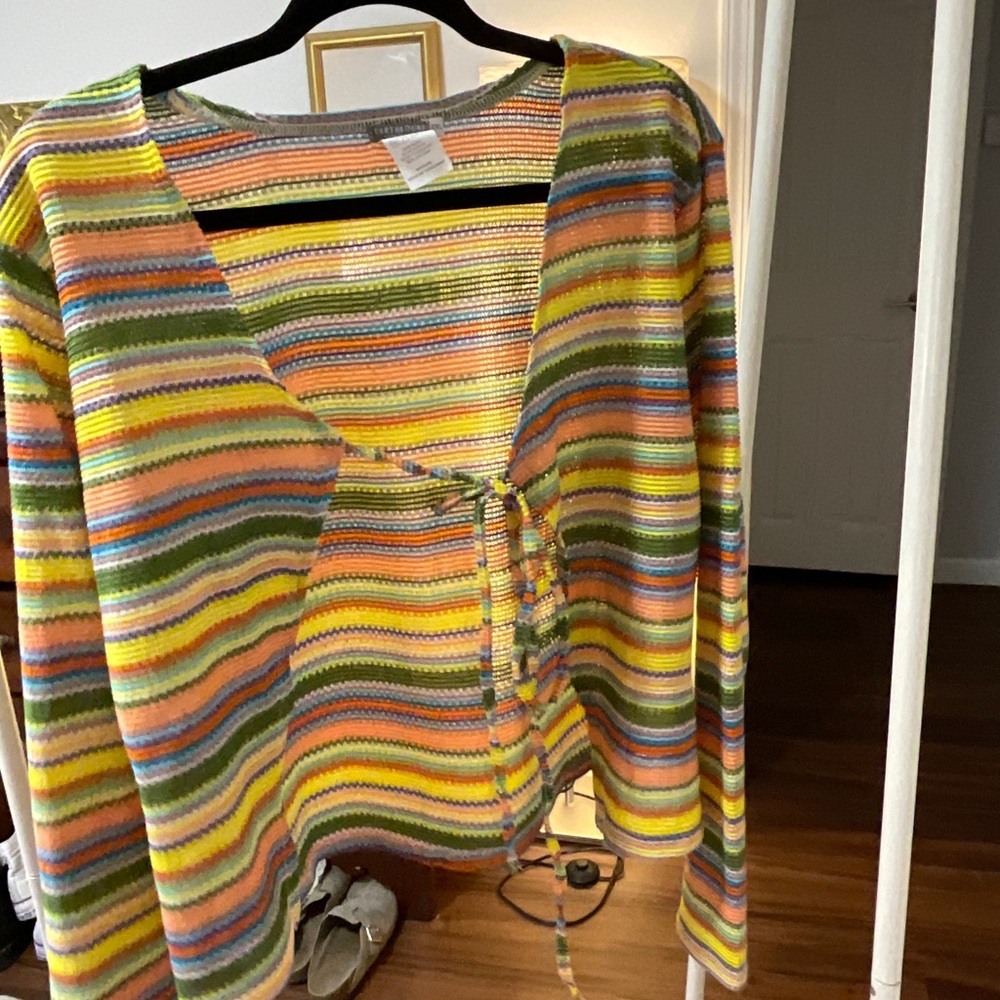 Cute Colorful Striped Cardigan-XXl-EarthBound